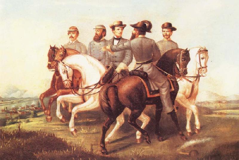 unknow artist Jefferson Davis and His Generals Spain oil painting art